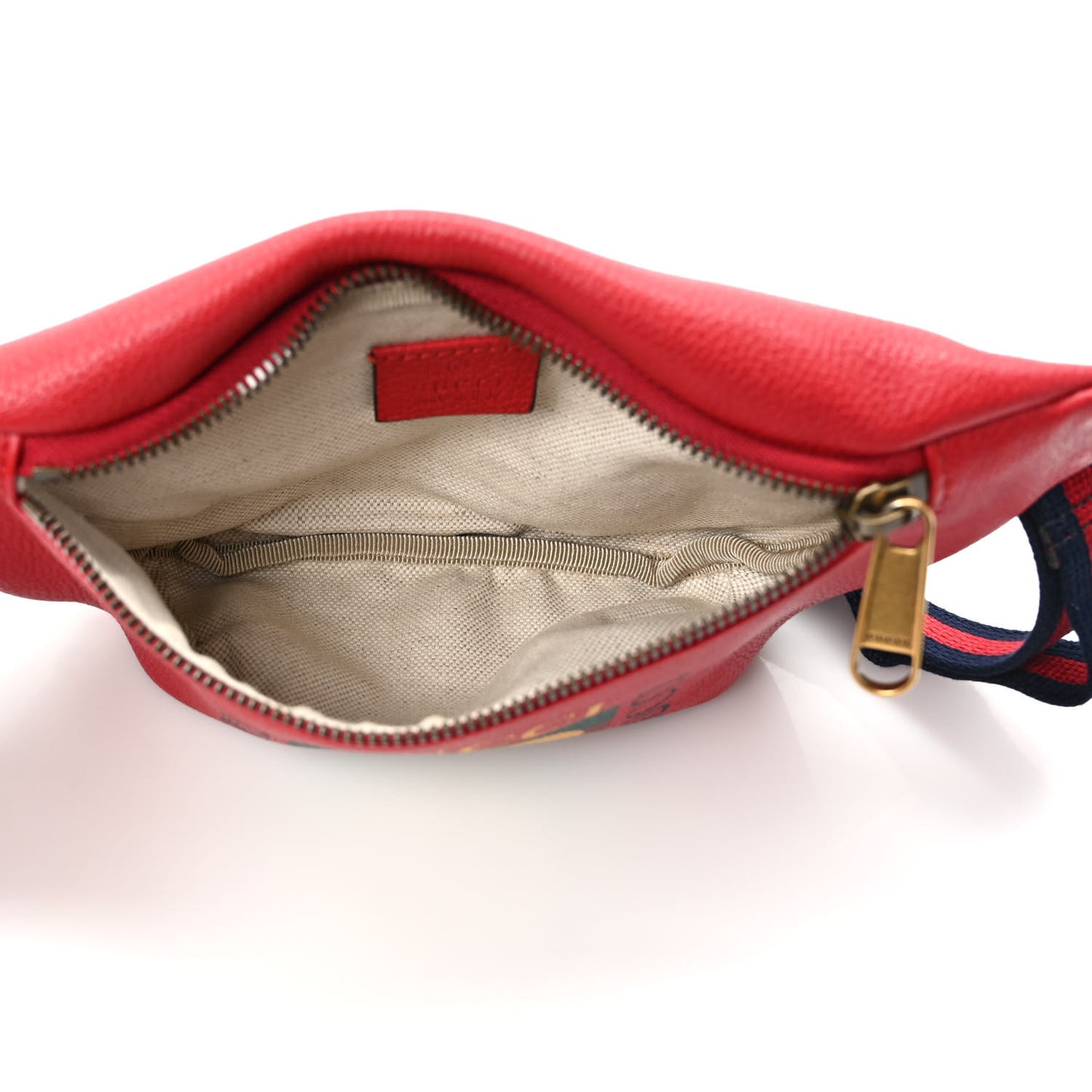 Grained Calfskin Small Logo Belt Bag Hibiscus Red