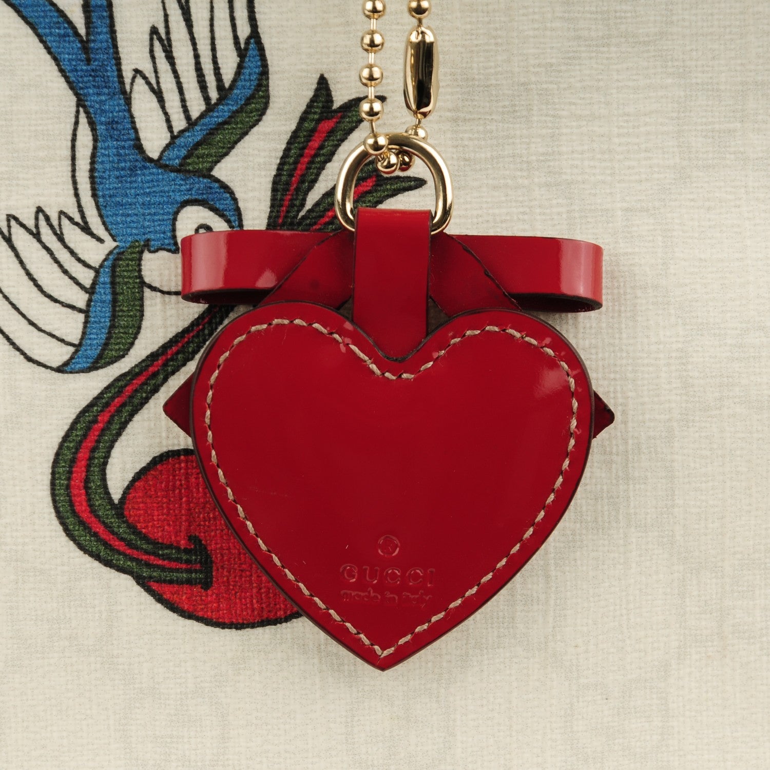 Gucci Coated Canvas Monogram Medium Tattoo Birds Joy Boston Off White Red 5 of 8