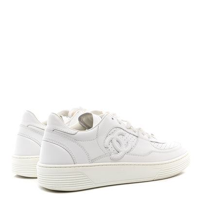Chanel Calfskin CC Womens Sneakers 39 White 4 of 8