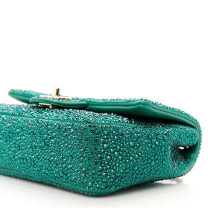 Chanel Lambskin Crystal Diamante Small Flap Green 11 of 12