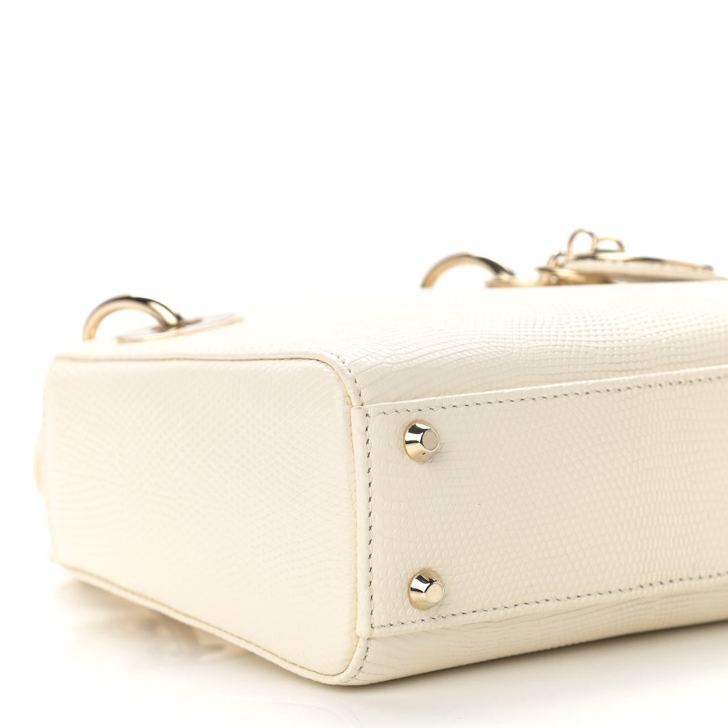 Lizard Mini Lady Dior White