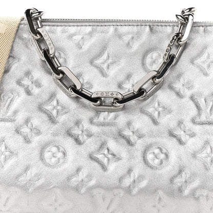 Louis Vuitton Metallic Lambskin Embossed Monogram Coussin PM Silver 7 of 8