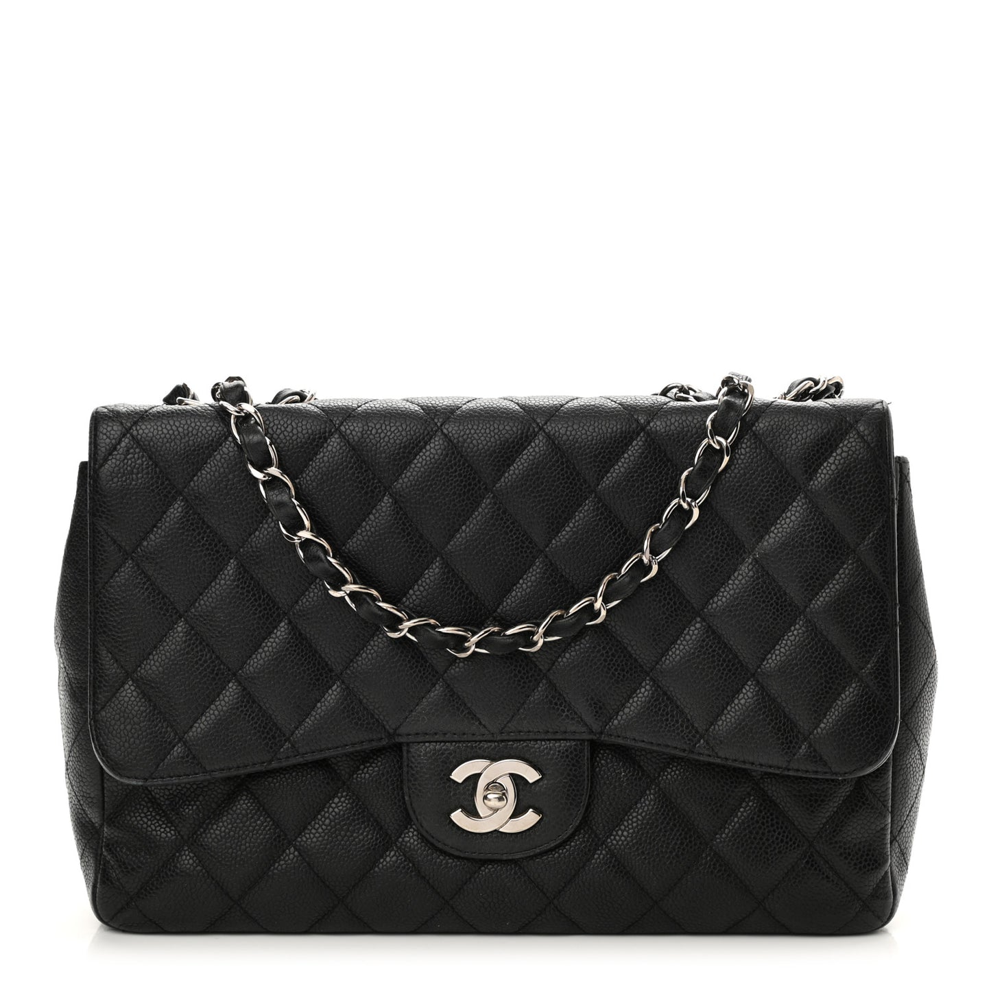 Caviar Quilted Jumbo Single Flap Black