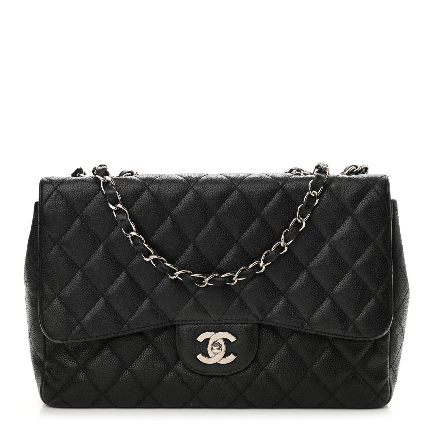 Chanel Caviar Quilted Jumbo Single Flap Black 1 of 14