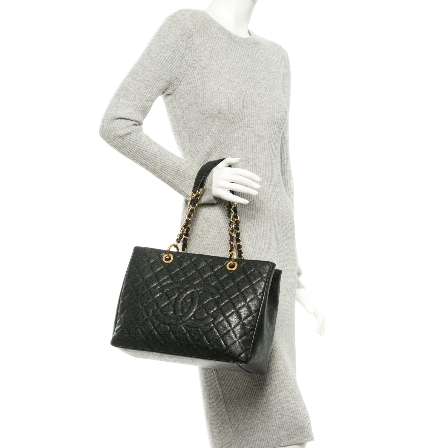 Chanel Caviar Quilted Grand Shopping Tote GST Black 2 of 7