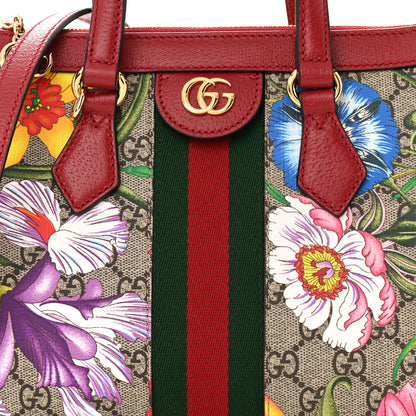 Gucci GG Supreme Monogram Flora Web Small Ophidia Tote Bag Red 8 of 10