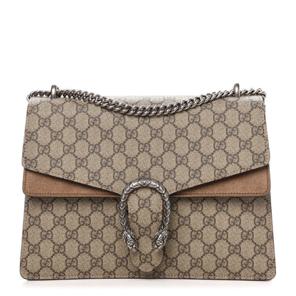 Gucci GG Supreme Monogram Medium Dionysus Shoulder Bag Taupe 1 of 12