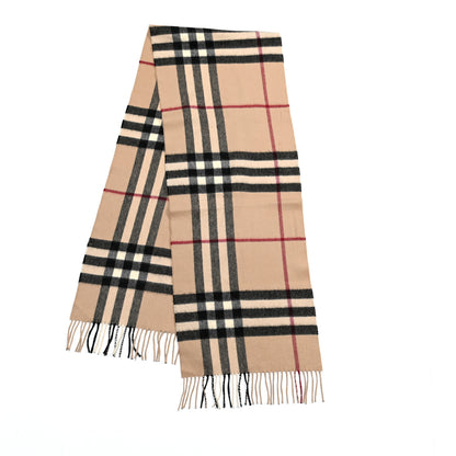 Burberry Cashmere Giant Heritage Check Fringe Scarf Camel 2 of 4