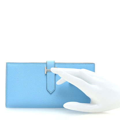 Hermes Epsom Bearn Gusset Wallet Celeste 2 of 8