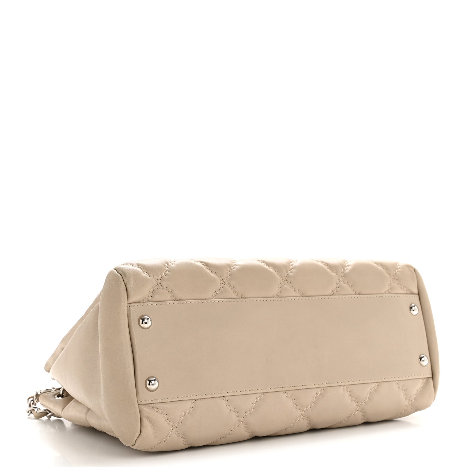 Chanel Calfskin Double Stitch Large Hamptons Flap Bag Beige 4 of 14