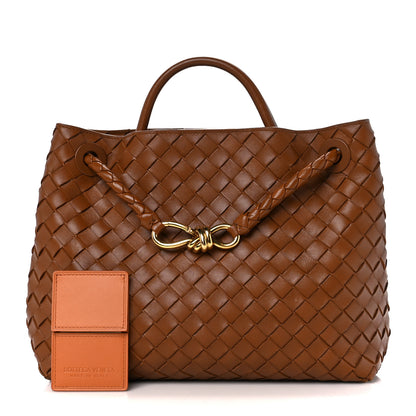 Bottega Veneta Nappa Intrecciato Medium Andiamo Shoulder Bag Cognac 2 of 14