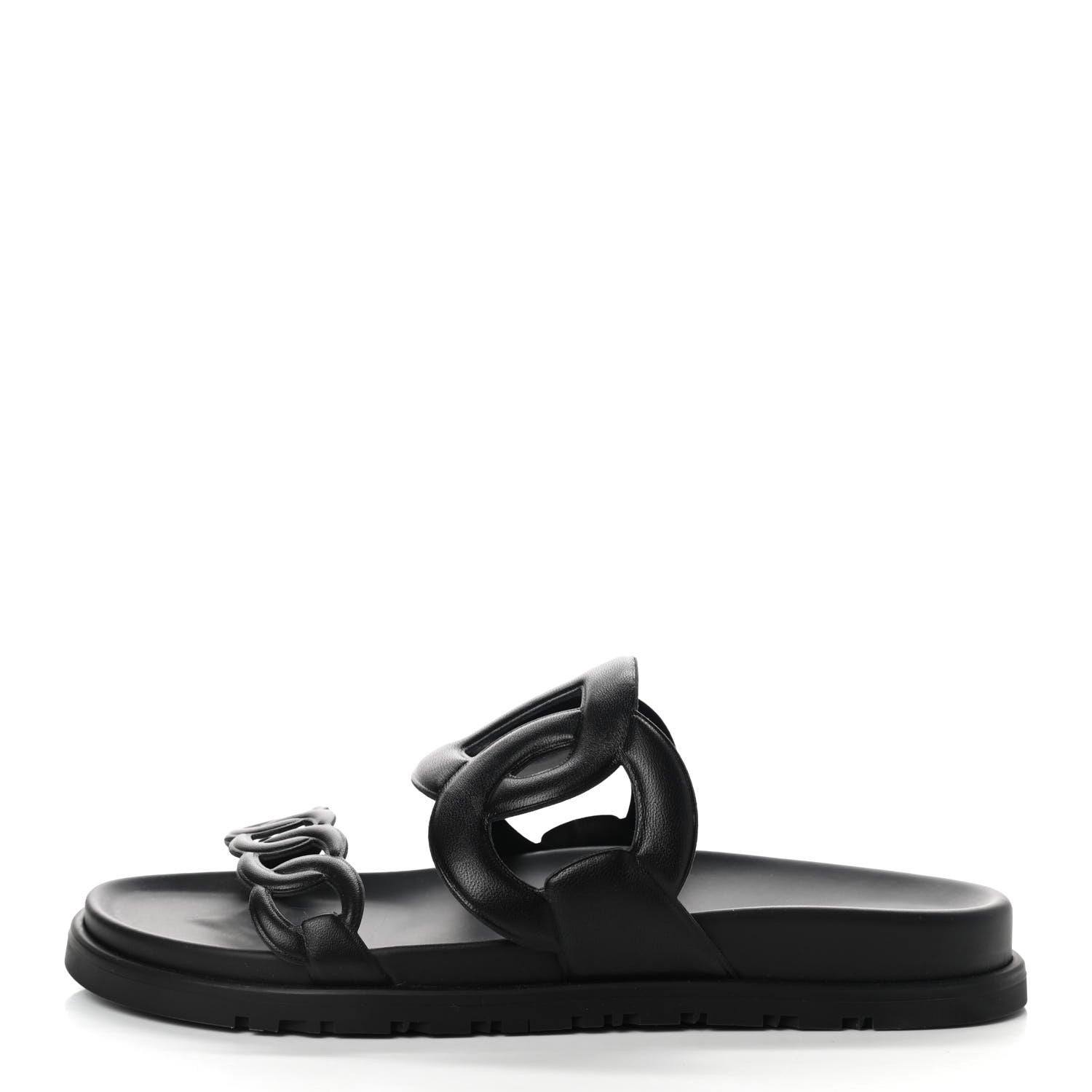 Hermes Nappa Extra Sandals 38 Black 1 of 8