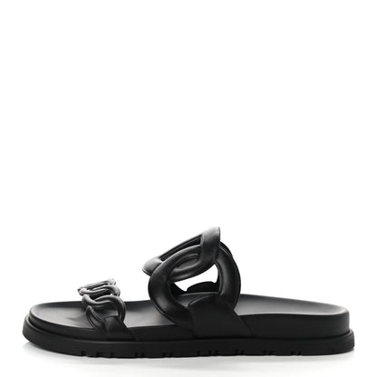 Hermes Nappa Extra Sandals 38 Black 1 of 8