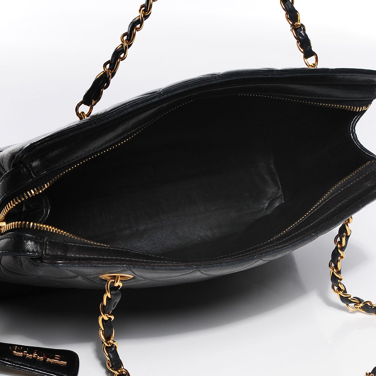 Lambskin Quilted Shoulder Bag Black