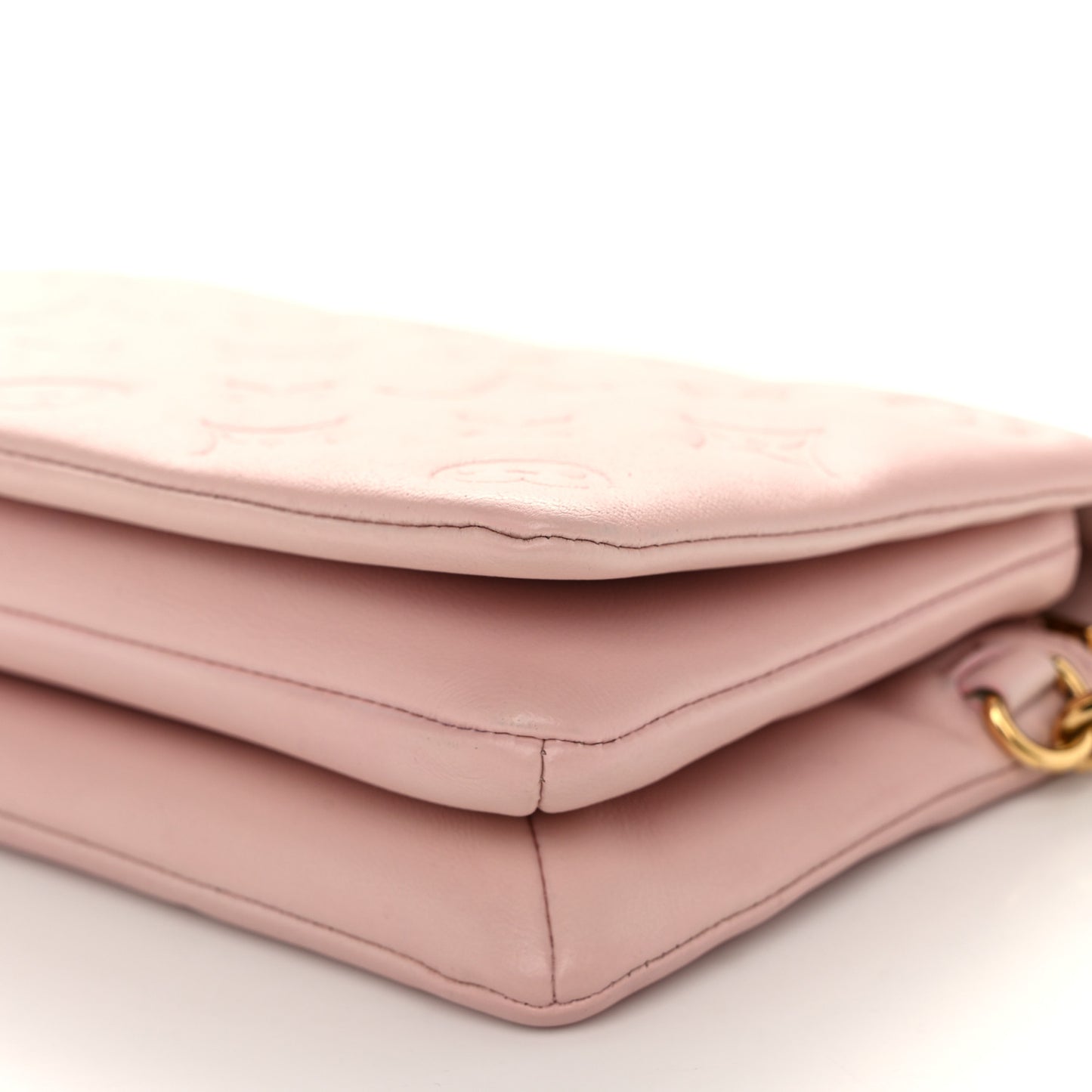 Lambskin Embossed Monogram Pochette Coussin Rose