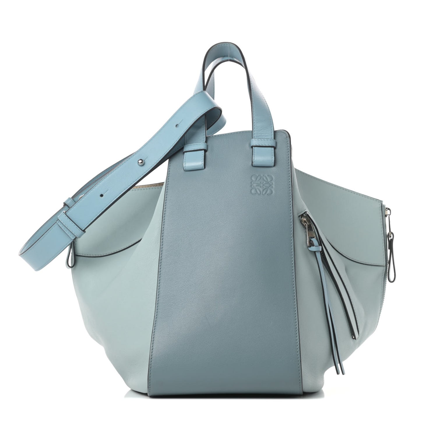 Calfskin Large Hammock Shoulder Bag Aqua Light Blue Stone