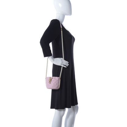 Chanel Calfskin Quilted Pearl Mini About Pearls Drawstring Bucket Light Pink 2 of 11