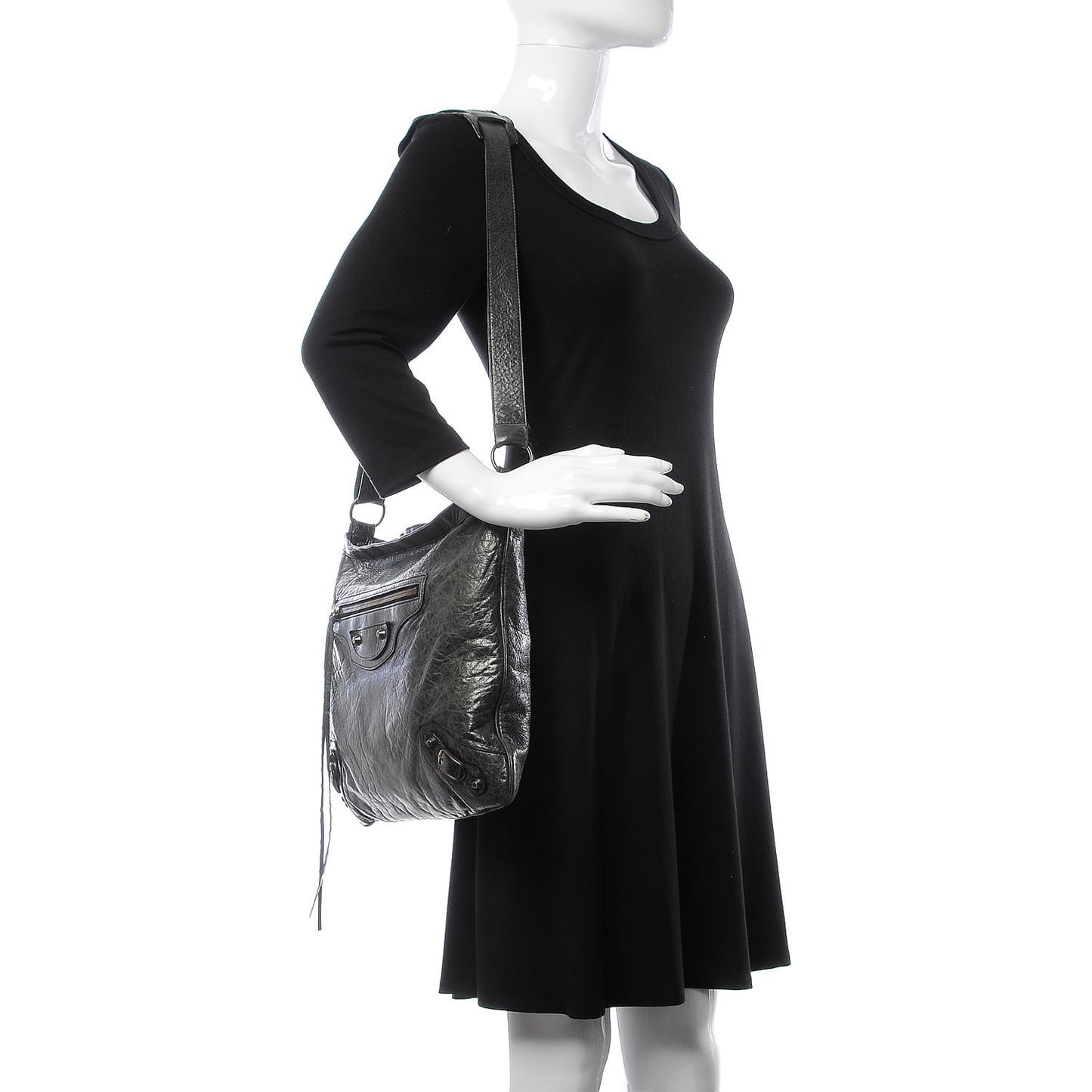 Chevre Classic Hardware Flat Messenger Black