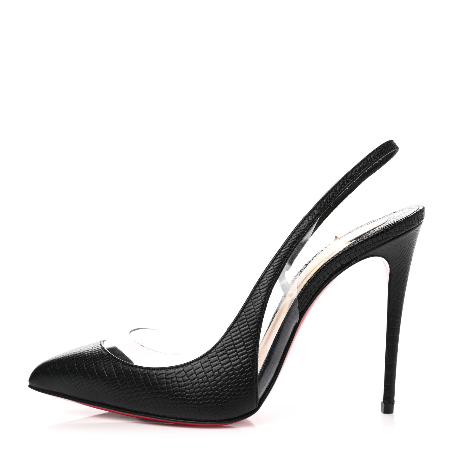 Christian Louboutin Calfskin Zarli PVC Optisexy 100 Pumps 36.5 Black 1 of 9