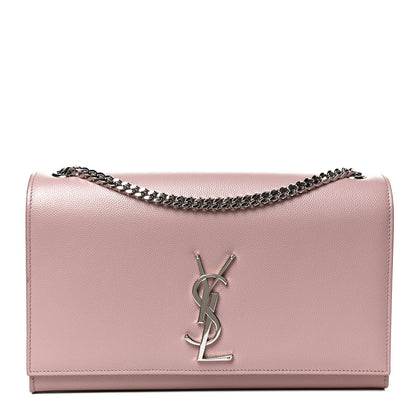 Saint Laurent Grain De Poudre Medium Classic Monogram Kate Satchel Marble Pink 1 of 11