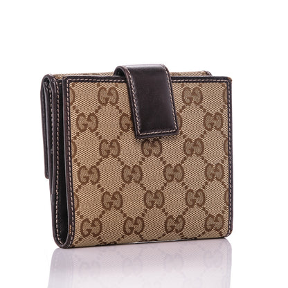 Gucci Monogram Lovely Heart French Flap Wallet Dark Brown 3 of 9