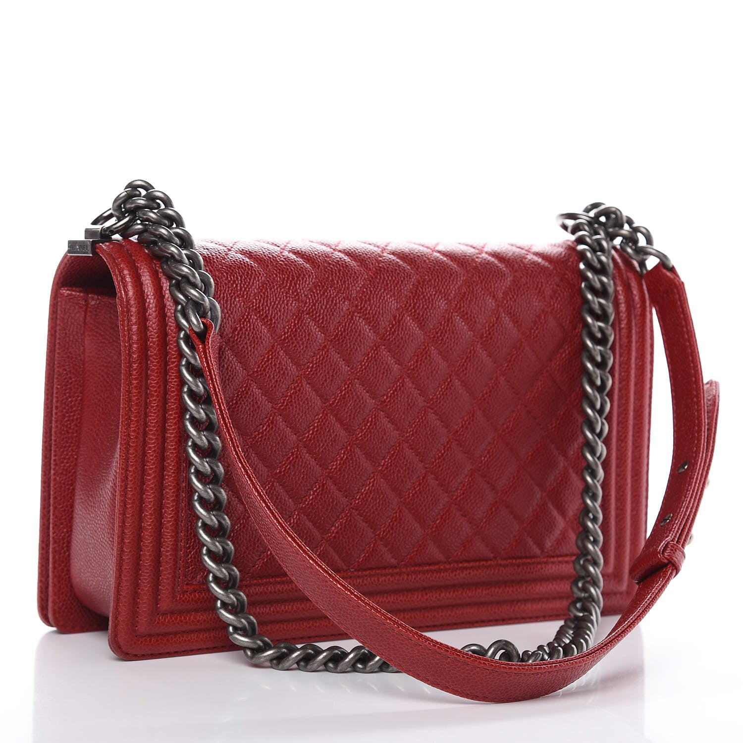 Chanel Caviar Quilted New Medium Boy Flap Dark Red 3 of 10