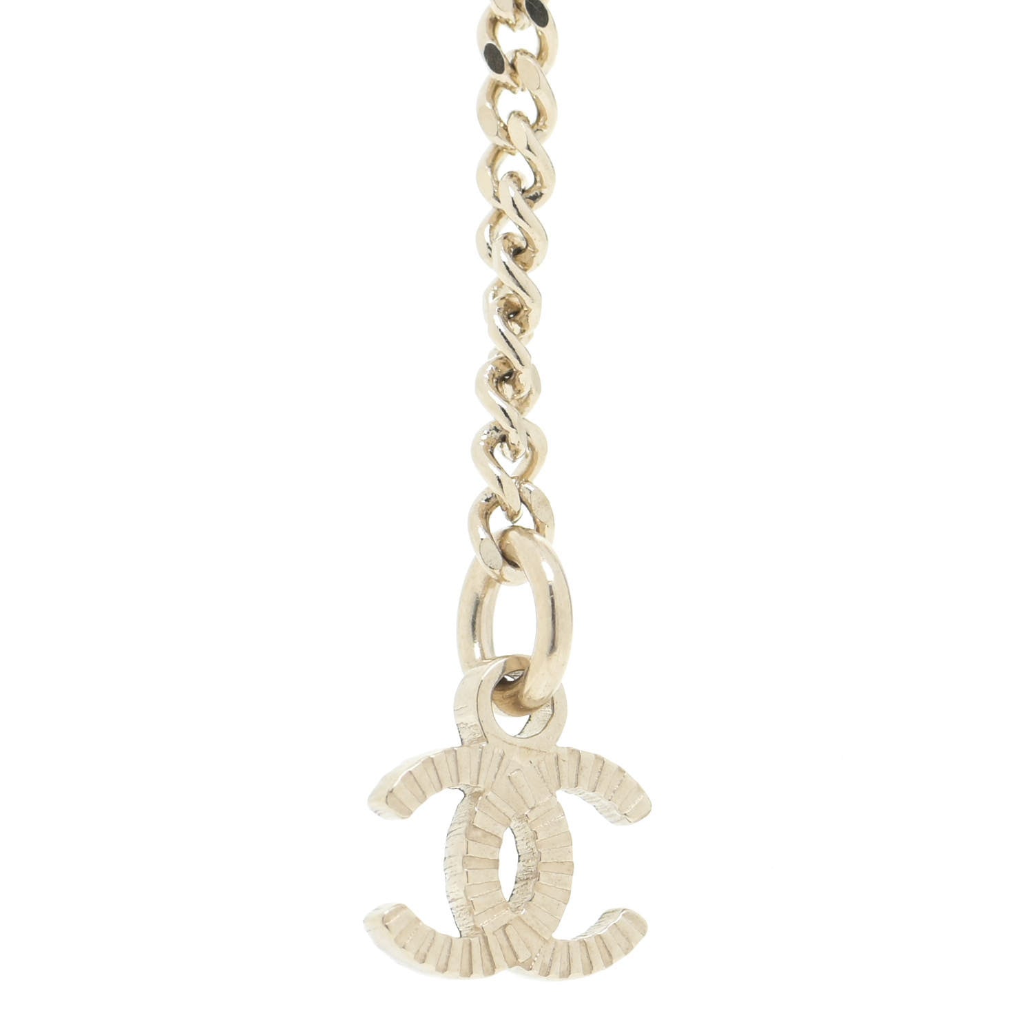 Chanel Crystal CC Multi Strand Chain Necklace Gold 14 of 14