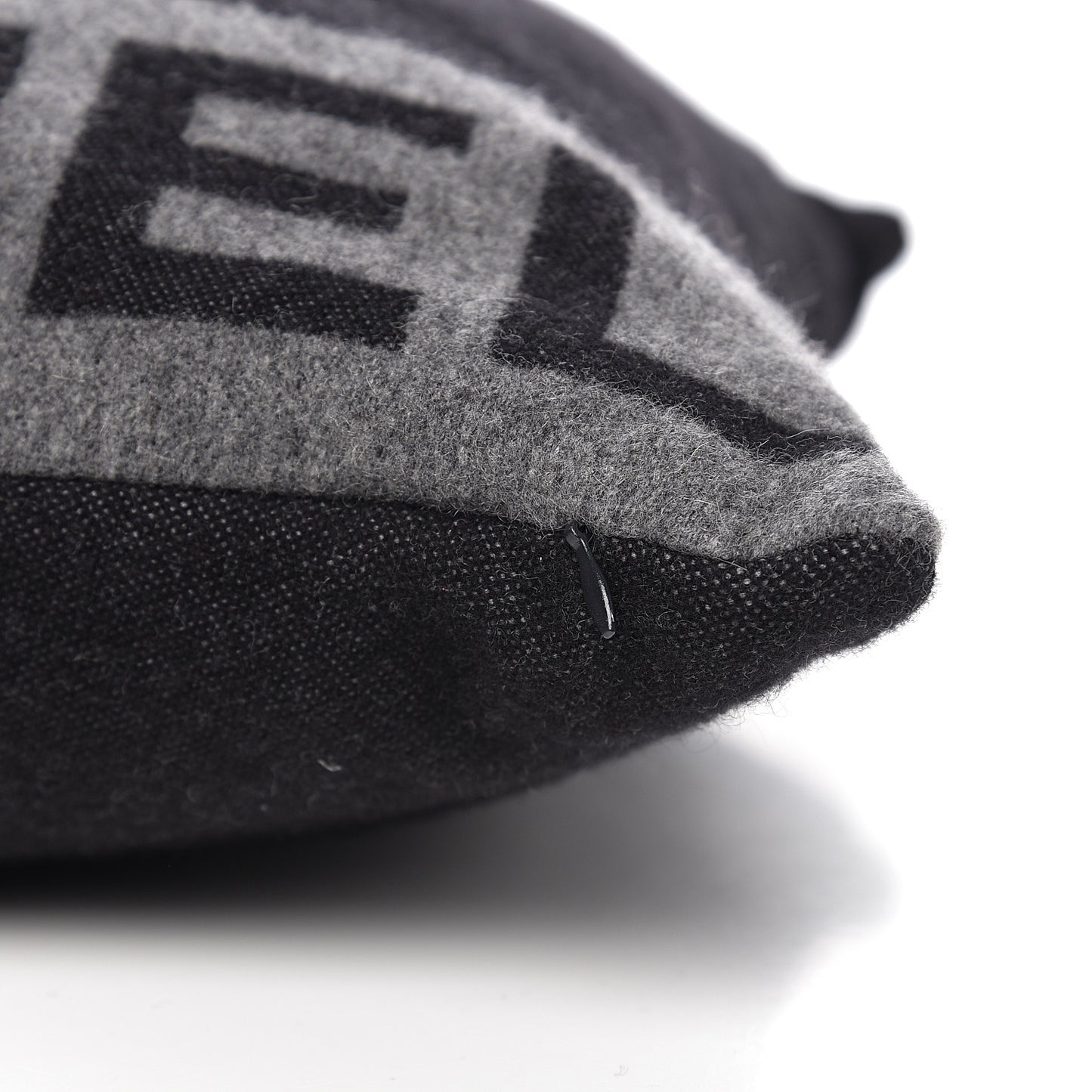 Merino Wool Cashmere CC Logo Pillow Black Grey
