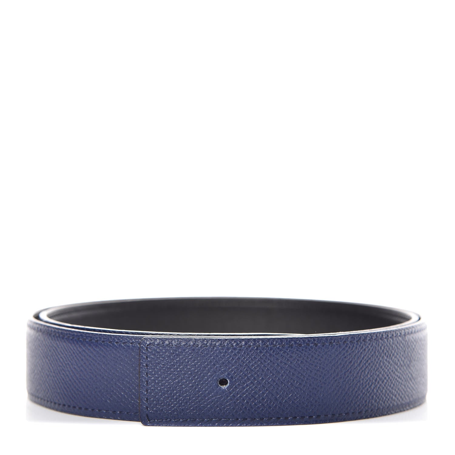 Hermes Swift Epsom 32mm Reversible Belt Strap 90 Black Bleu Saphir 1 of 6