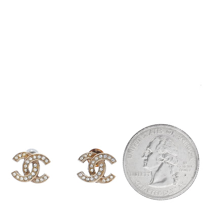 Chanel Crystal CC Earrings Gold 2 of 6