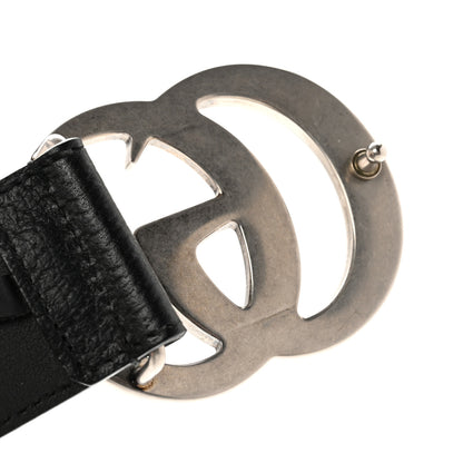 Gucci Textured Dollar Calfskin Nickel Double G 40mm Belt 85 34 Black 6 of 7