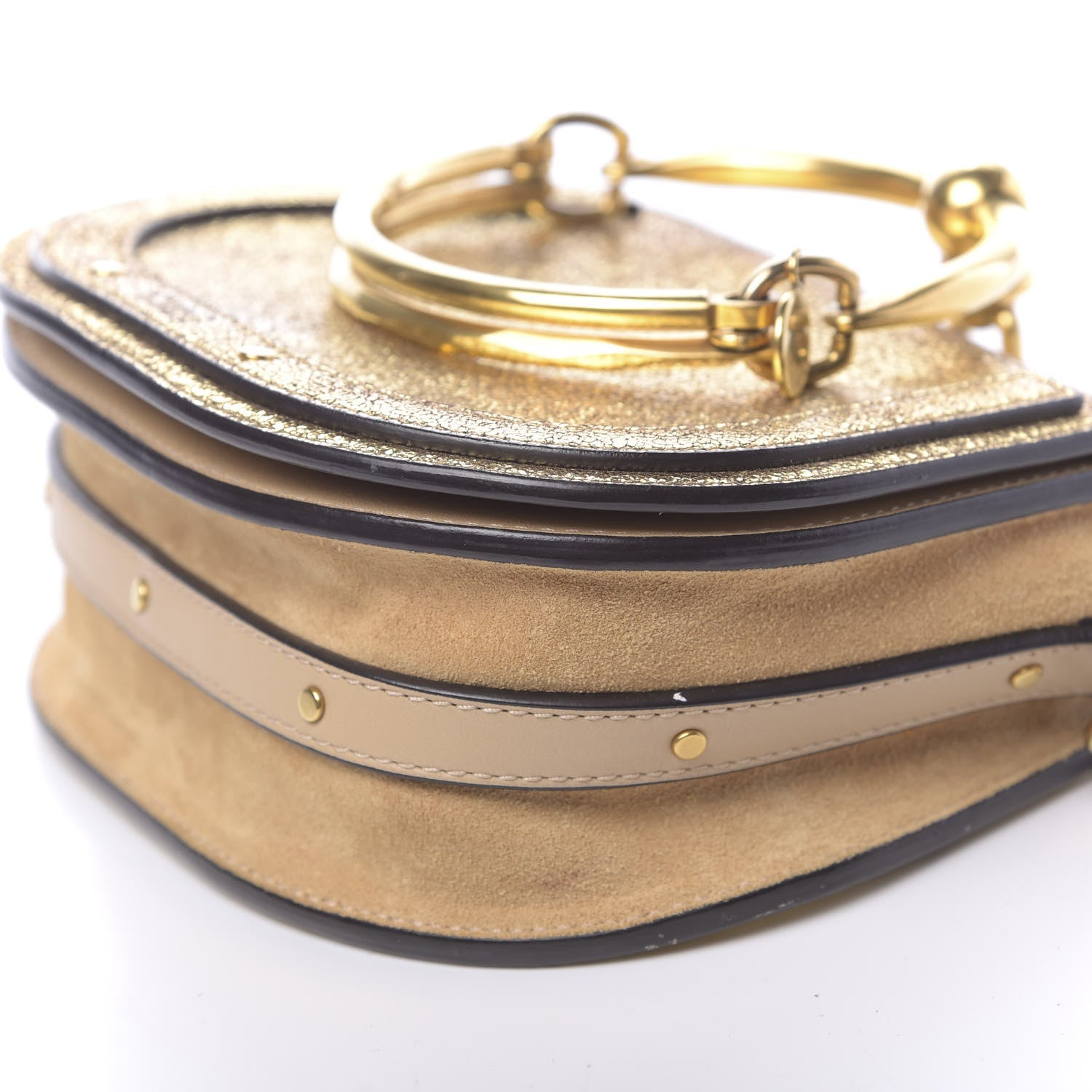 Chloe Metallic Calfskin Small Nile Bracelet Bag Gold 8 of 10