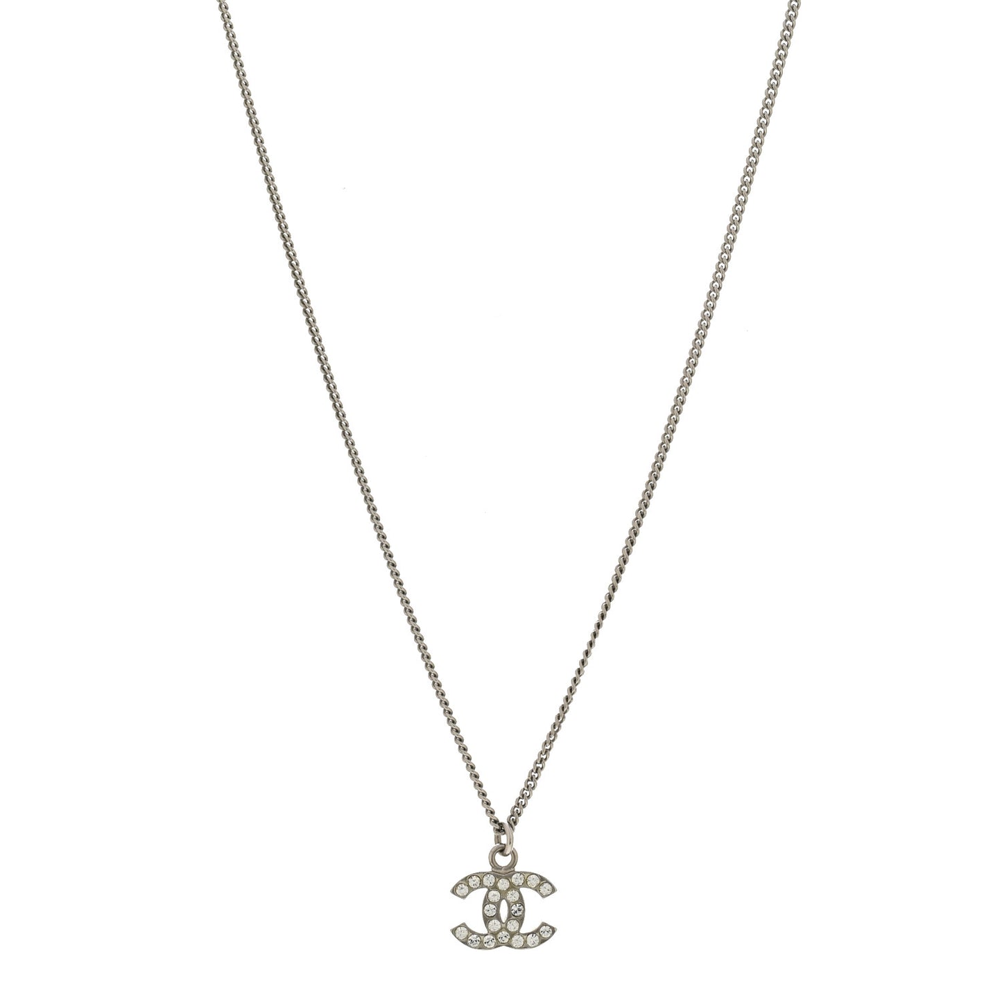 Crystal Timeless CC Necklace Silver