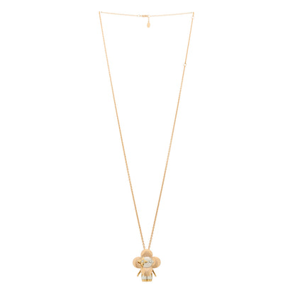 Louis Vuitton 18K White Rose Gold Diamond Vivienne Pendant Necklace 3 of 6