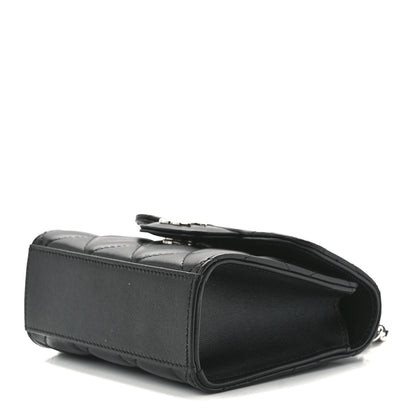 Chanel Lambskin Quilted Top Handle Flap Clutch With Chain Black 10 of 13