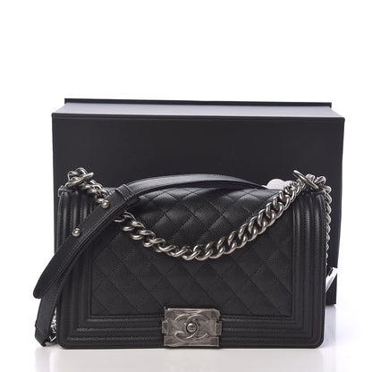 Chanel Caviar Quilted Medium Boy Flap Black 11 of 11