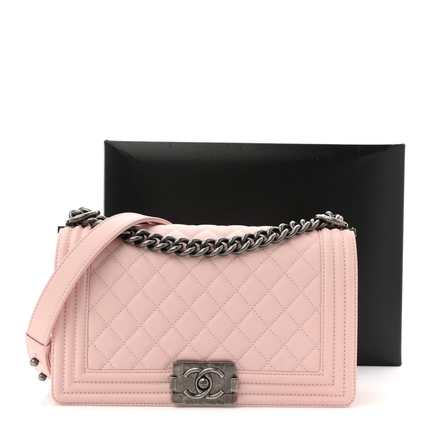 Chanel Calfskin Quilted Medium Boy Flap Light Pink 13 of 13