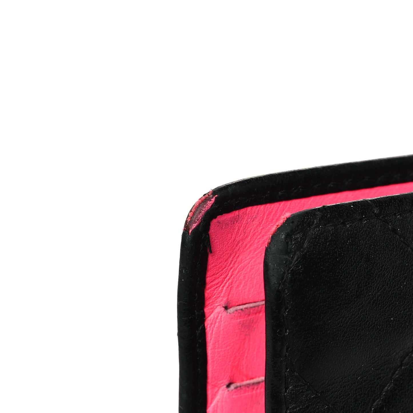 Calfskin Quilted Cambon Yen Wallet Black