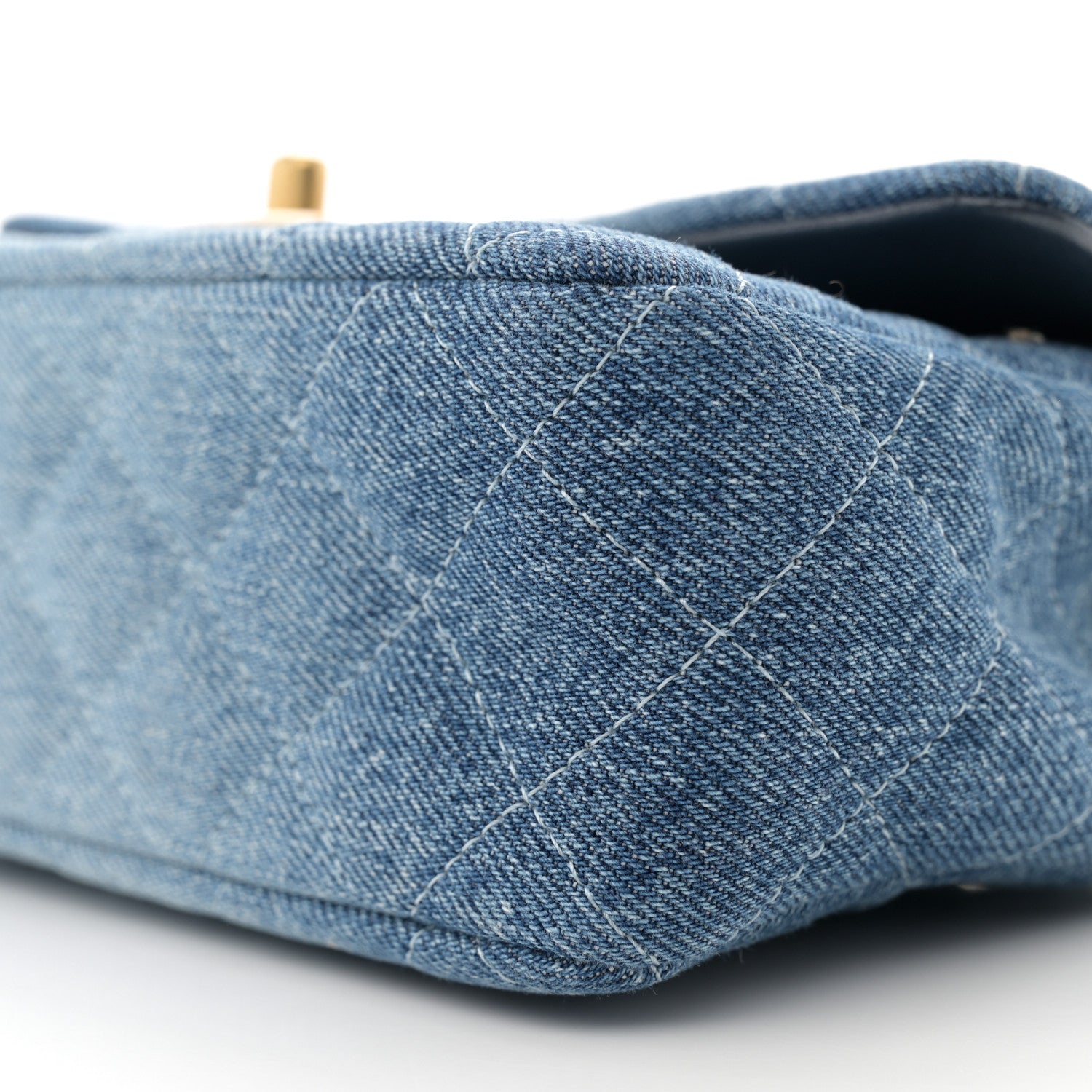 Chanel Washed Denim Quilted Mini Rectangular Flap Blue 10 of 12