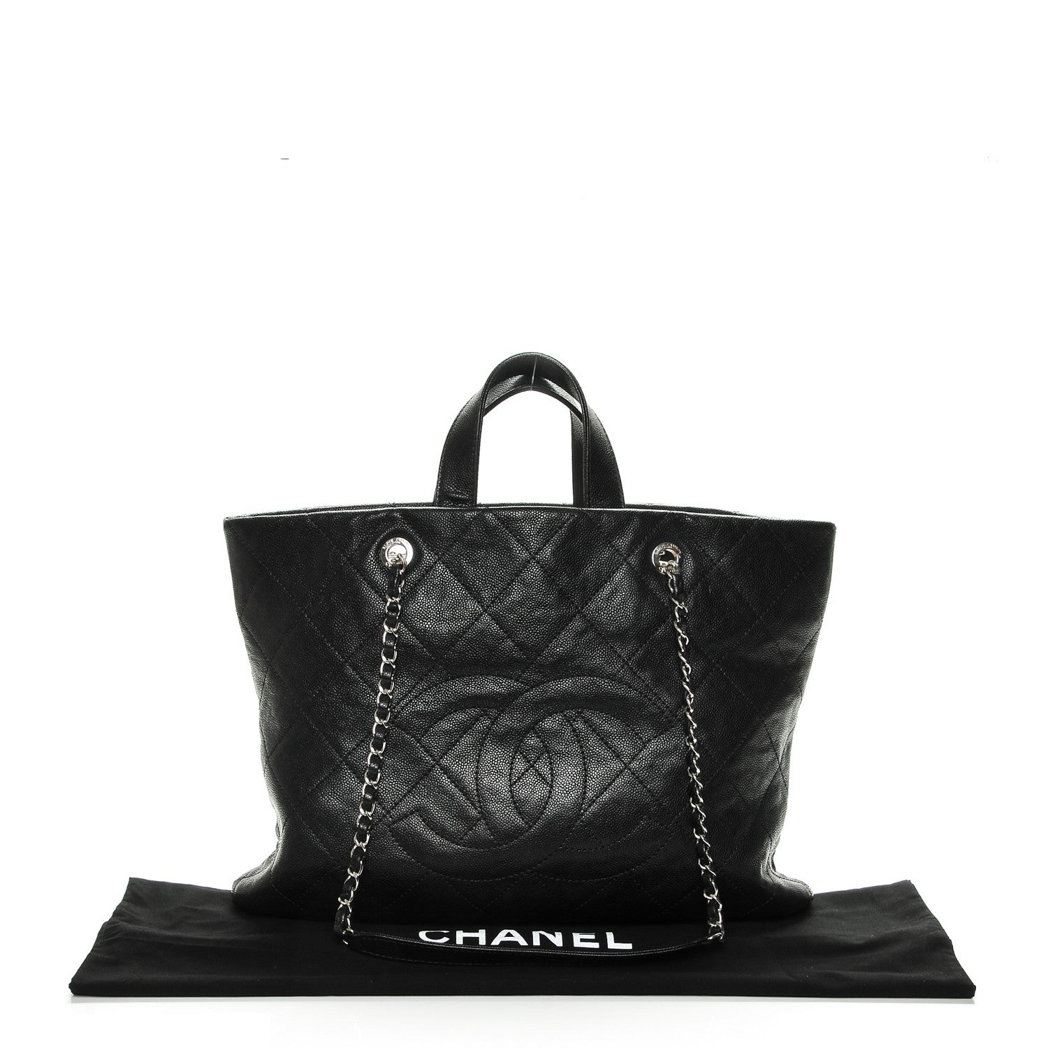 Chanel Caviar Quilted Large CC Tote Black 5 of 8