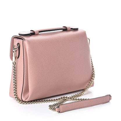 Gucci Dollar Calfskin Interlocking G Top Handle Shoulder Bag Soft Pink 3 of 8