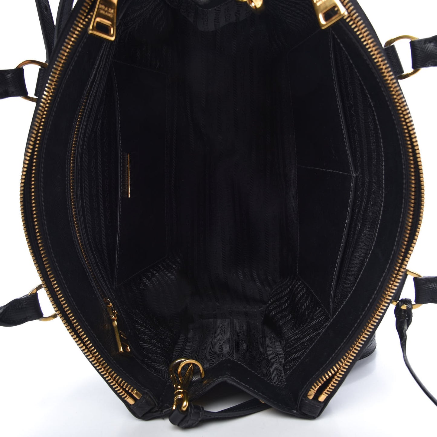 Saffiano Medium Galleria Double Zip Tote Black