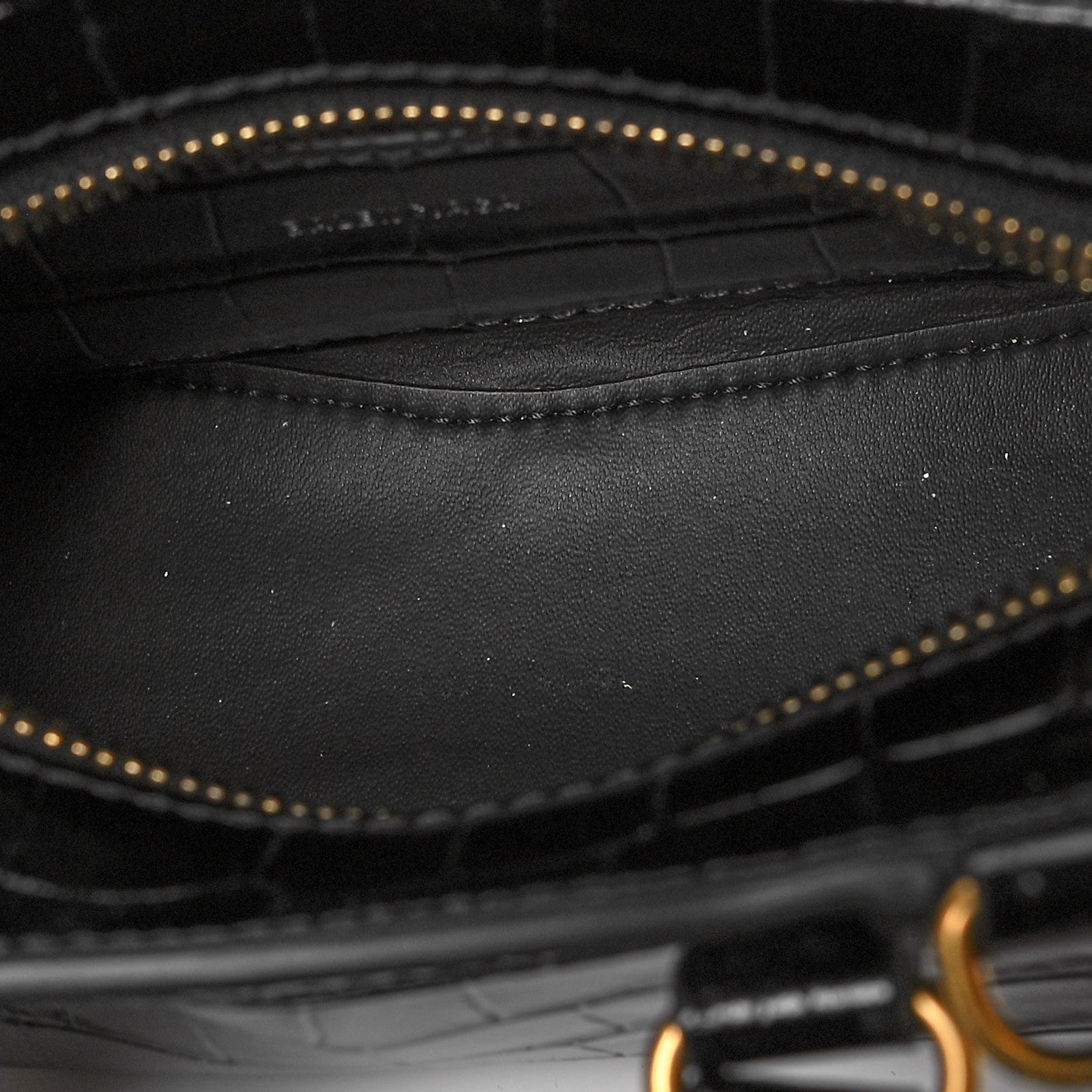 Balenciaga Shiny Supple Calfskin Crocodile Embossed Neo Classic Gold Hardware Nano City Crossbody Black 4 of 8