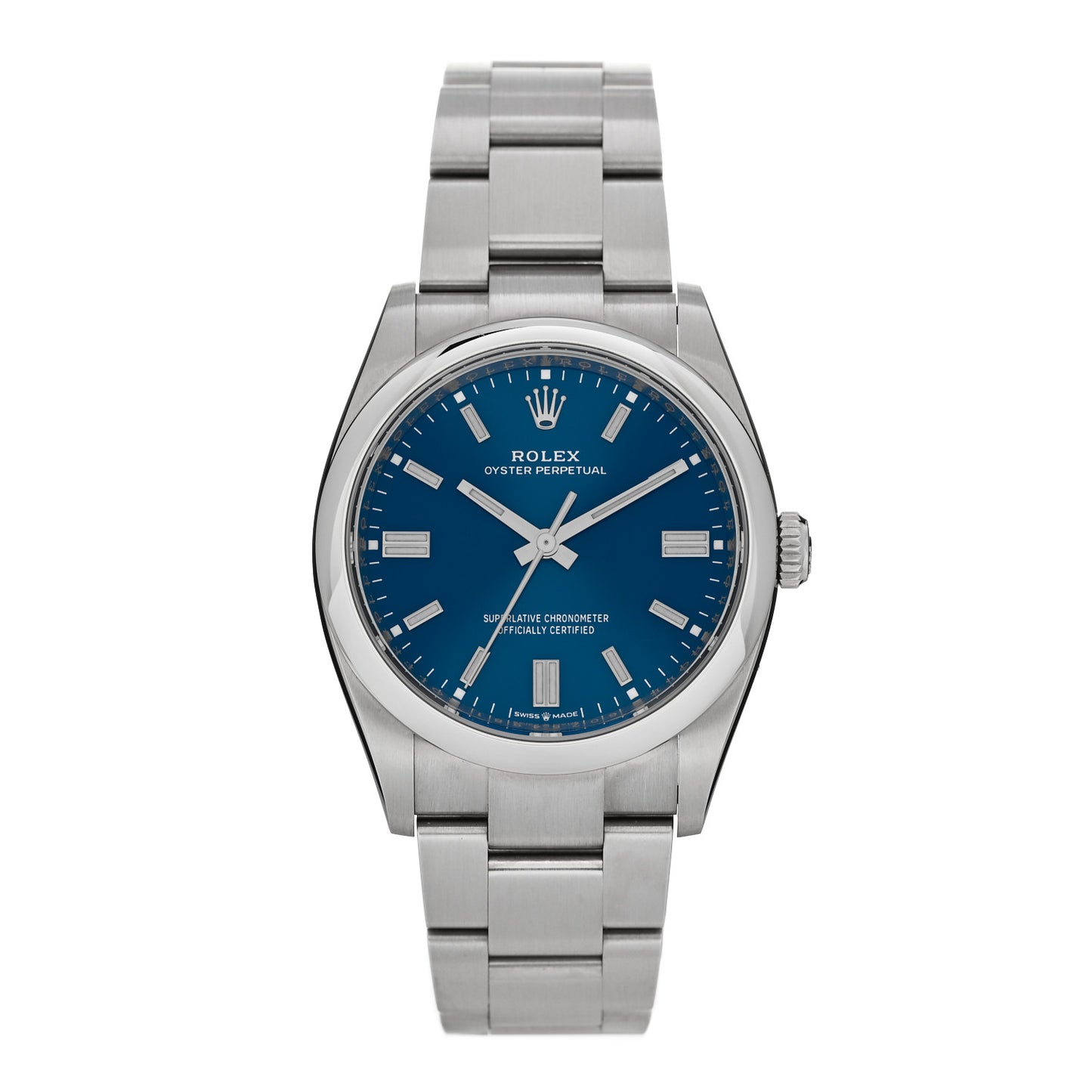 Stainless Steel 36mm Oyster Perpetual Watch Med Blue 126000