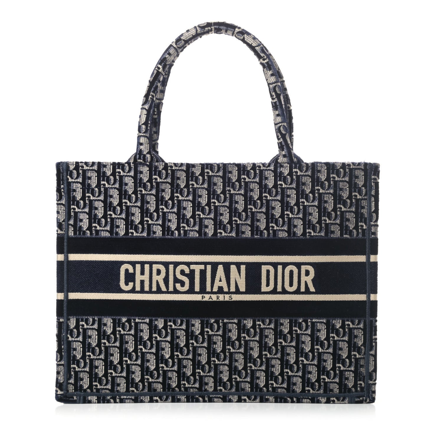 Oblique Velvet Medium Book Tote Blue Multicolor