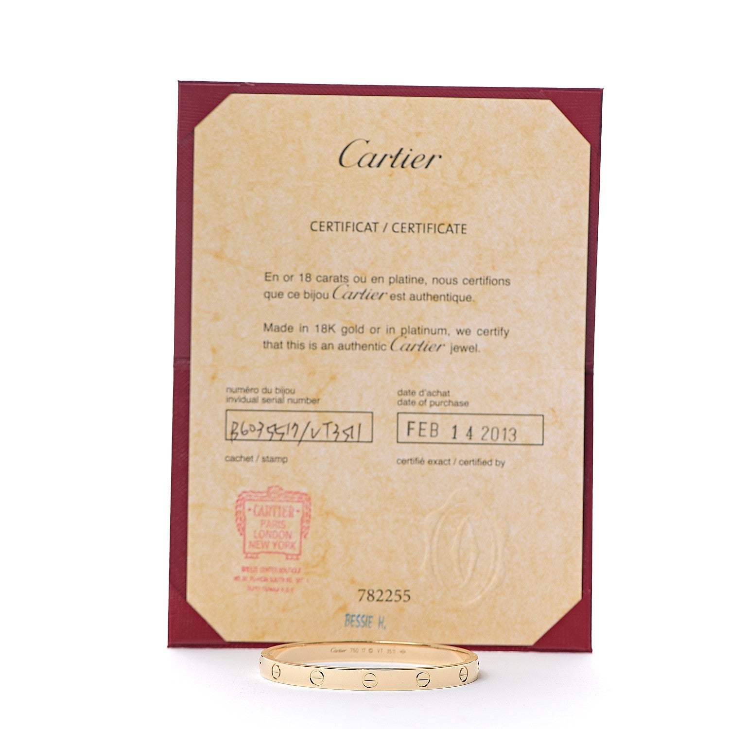 Cartier 18K Yellow Gold LOVE Bracelet 17 5 of 5