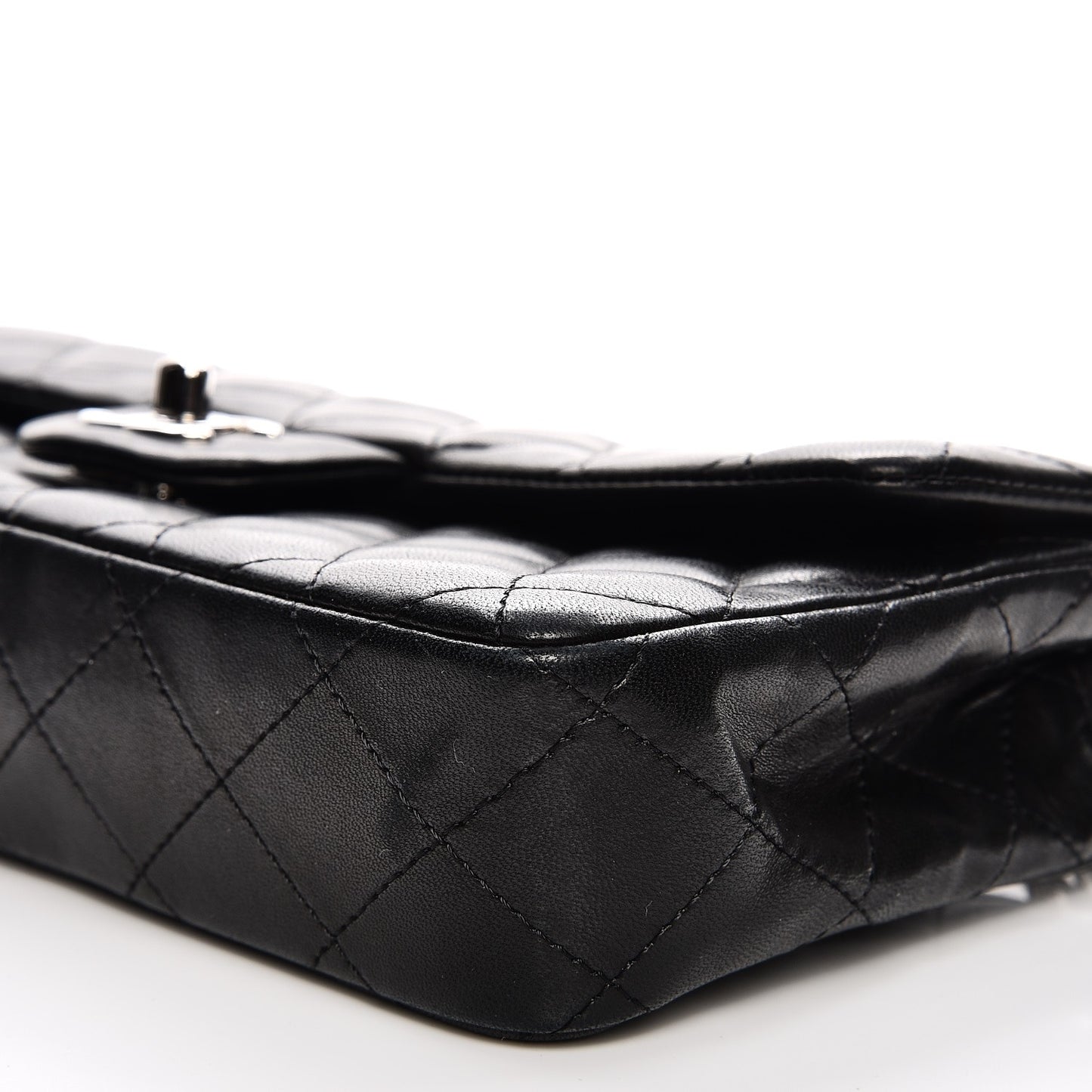 Lambskin Quilted East West Flap Black