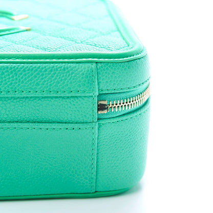 Chanel Caviar Quilted Medium CC Filigree Vanity Case Green 12 of 16