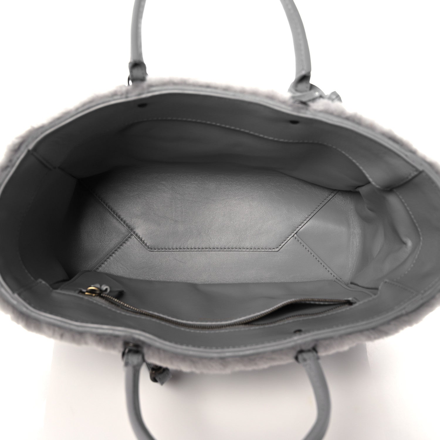 Balenciaga Merino Wool Papier A6 Zip Around Tote Gris Haussmannien 5 of 12