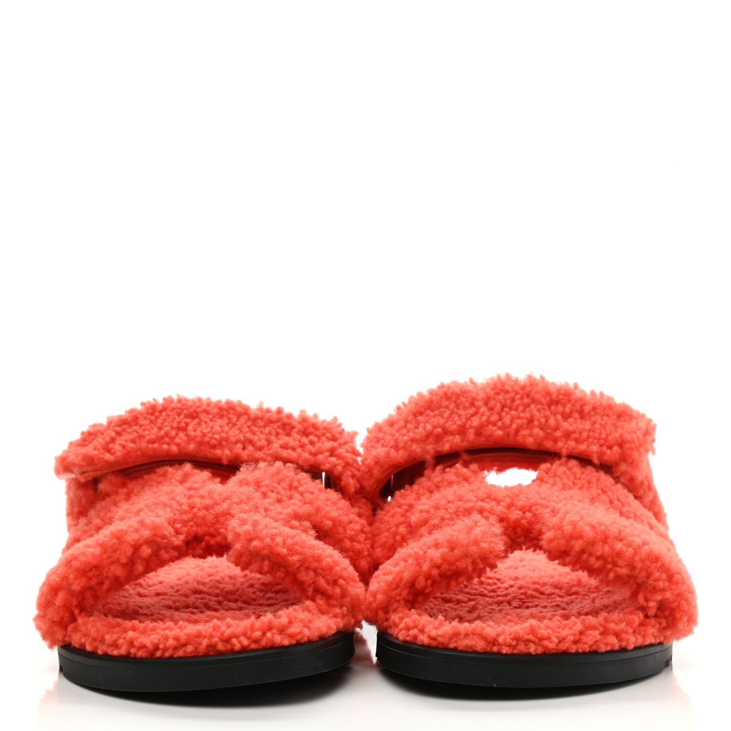 Hermes Woolskin Womens Chypre Sandals 40 Orange 2 of 11